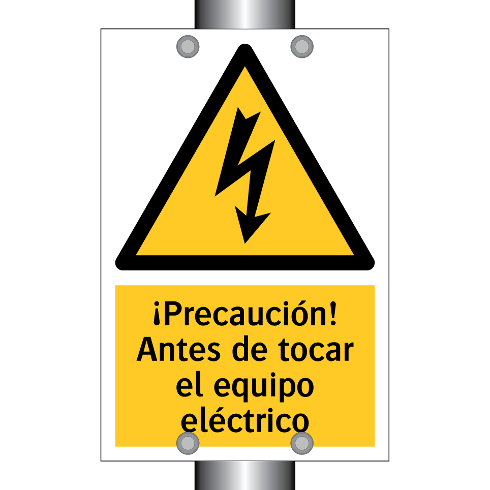 ¡Precaución! Antes de tocar el equipo eléctrico