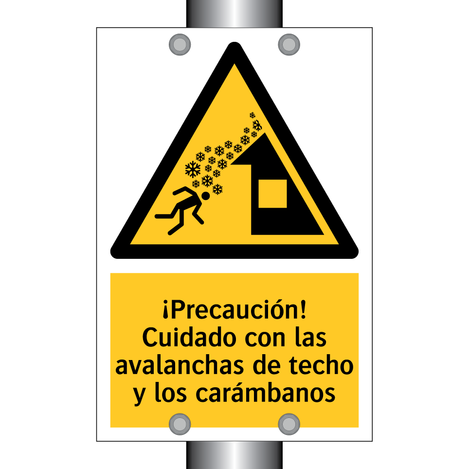 ¡Precaución! Cuidado con las avalanchas de techo y los carámbanos
