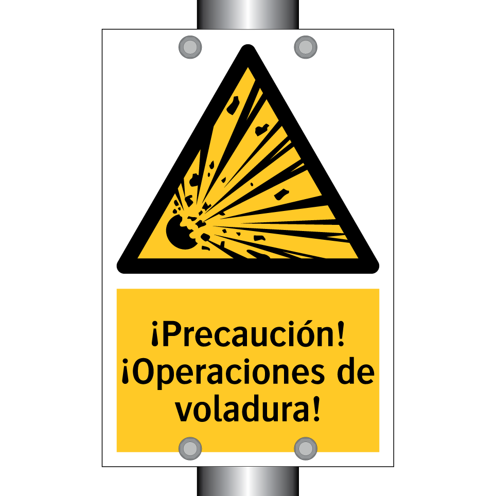 ¡Precaución! ¡Operaciones de voladura!