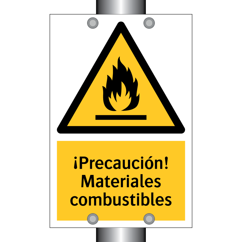 ¡Precaución! Materiales combustibles