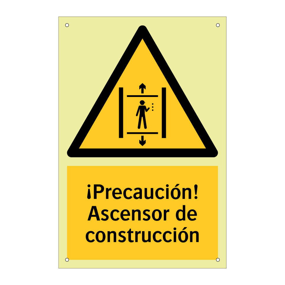 ¡Precaución! Ascensor de construcción