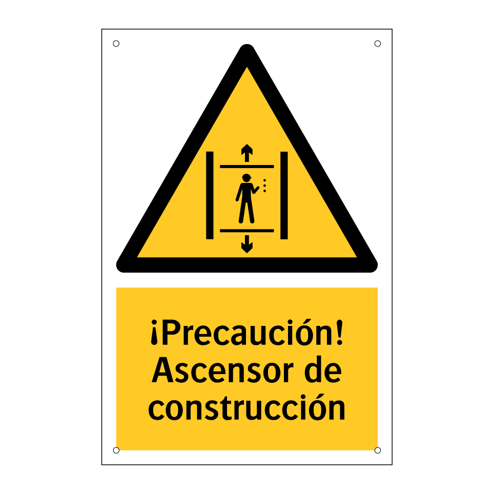 ¡Precaución! Ascensor de construcción