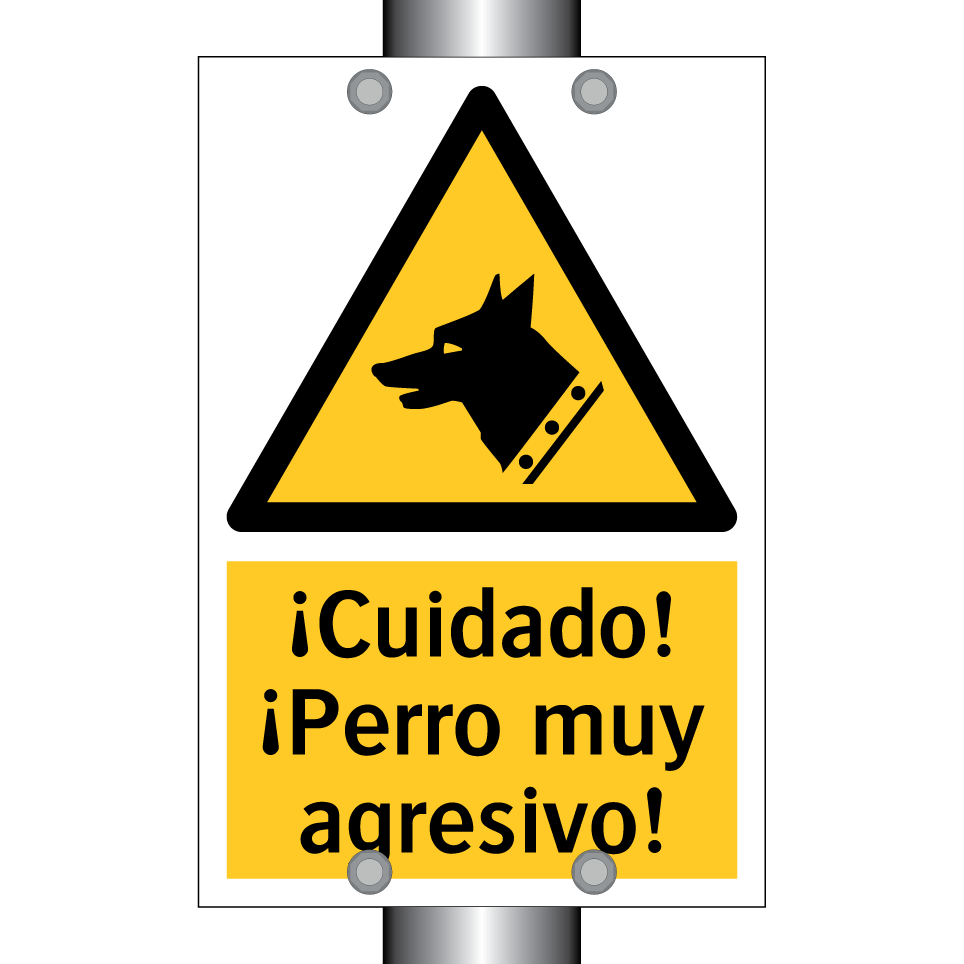 ¡Cuidado! ¡Perro muy agresivo!
