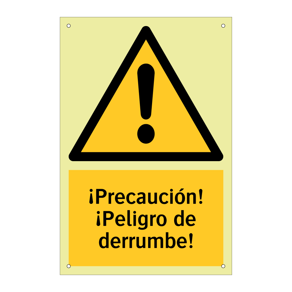 ¡Precaución! ¡Peligro de derrumbe!