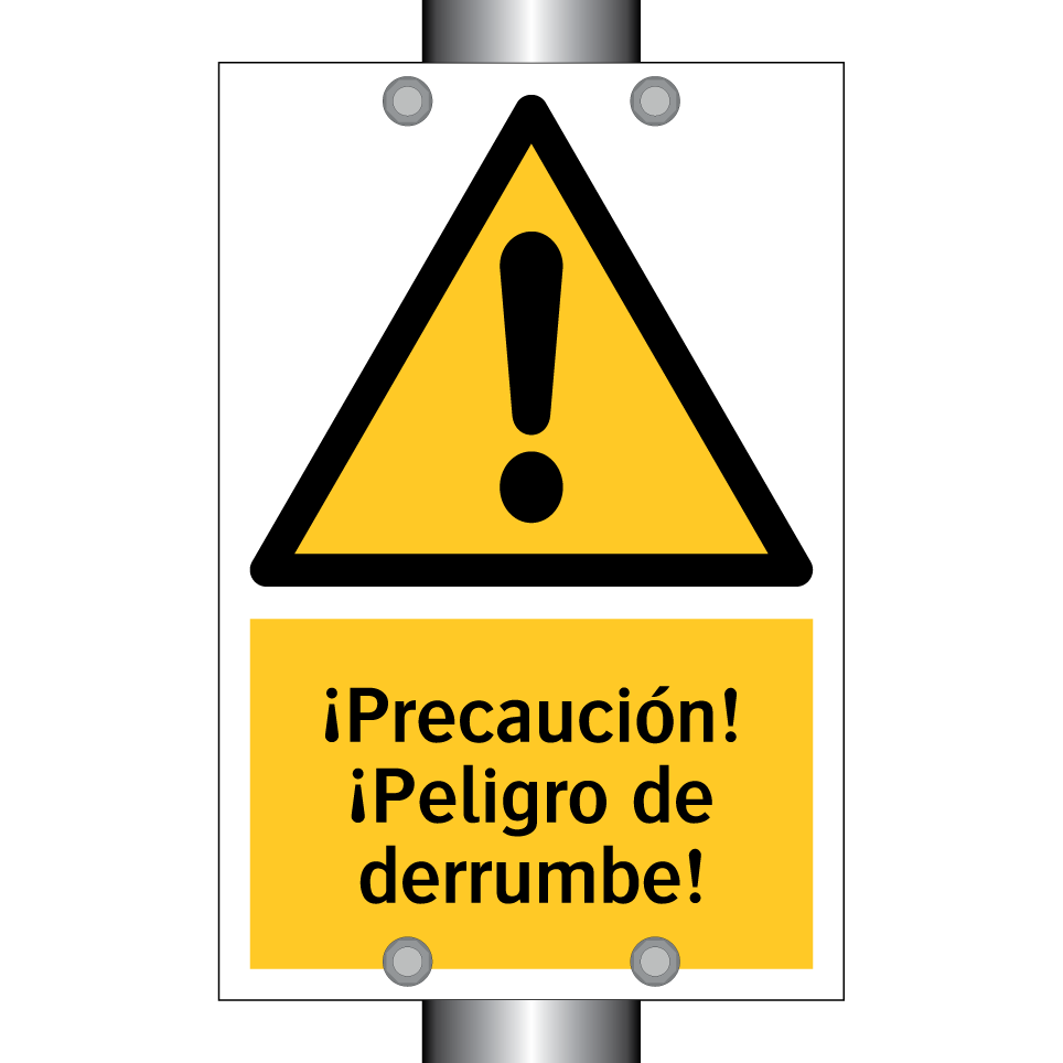 ¡Precaución! ¡Peligro de derrumbe!