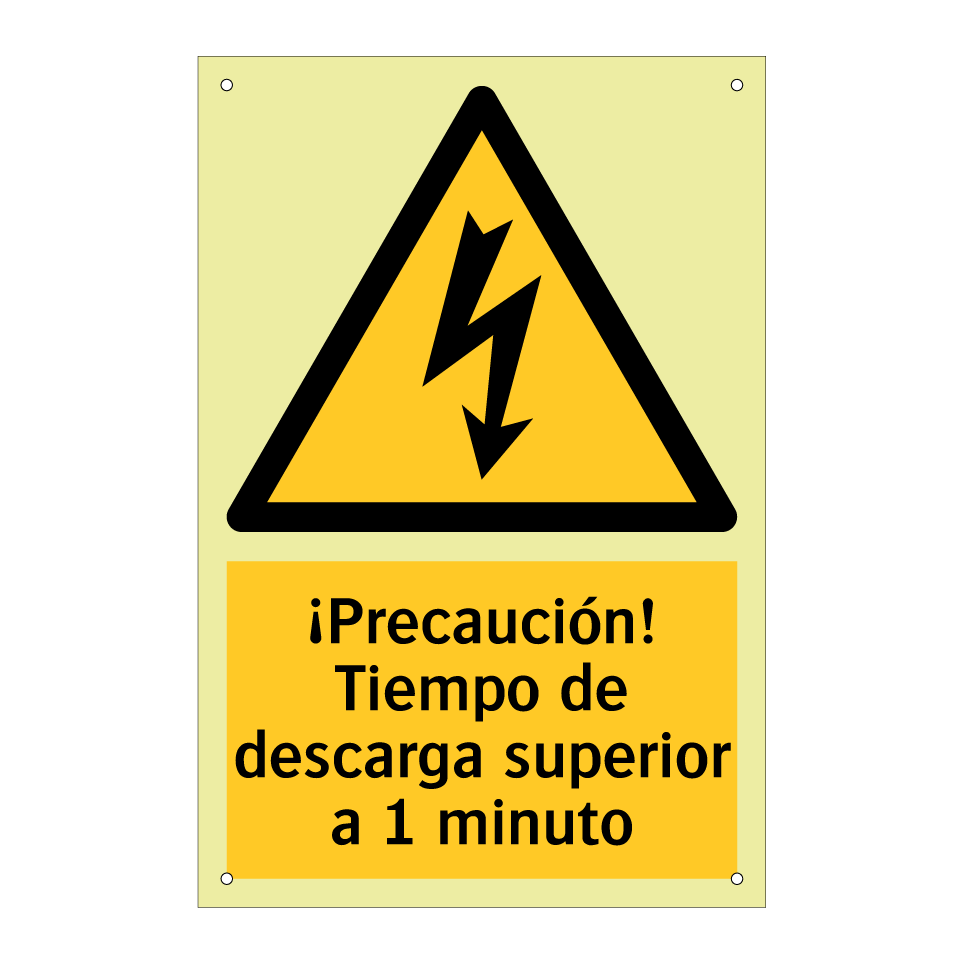 ¡Precaución! Tiempo de descarga superior a 1 minuto