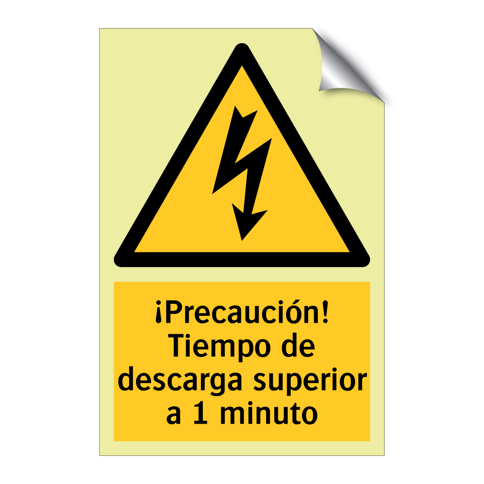¡Precaución! Tiempo de descarga superior a 1 minuto