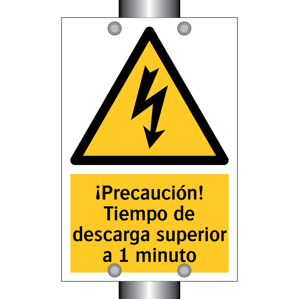 ¡Precaución! Tiempo de descarga superior a 1 minuto