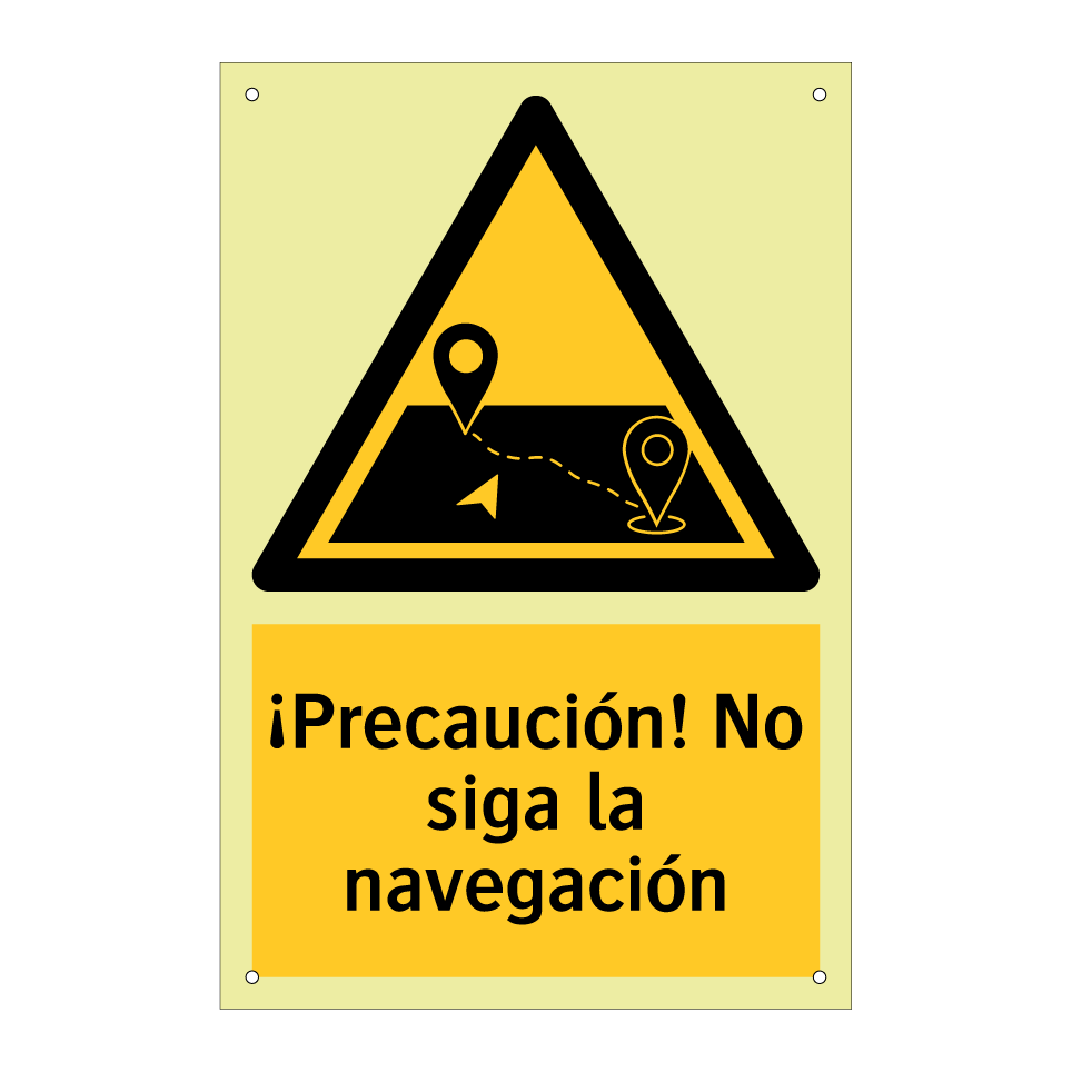 ¡Precaución! No siga la navegación