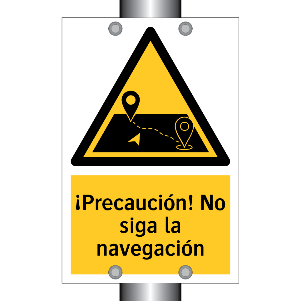 ¡Precaución! No siga la navegación