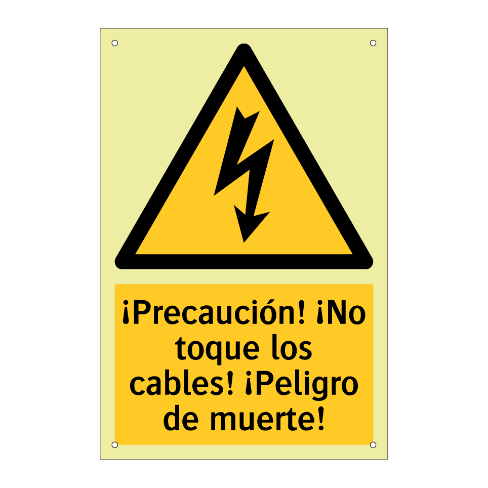 ¡Precaución! ¡No toque los cables! ¡Peligro de muerte!