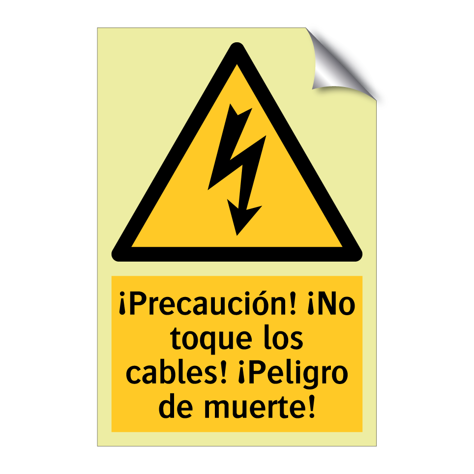 ¡Precaución! ¡No toque los cables! ¡Peligro de muerte!