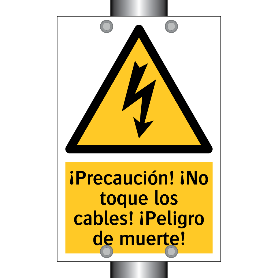 ¡Precaución! ¡No toque los cables! ¡Peligro de muerte!