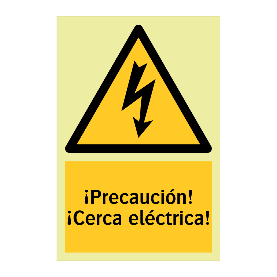 ¡Precaución! ¡Cerca eléctrica!