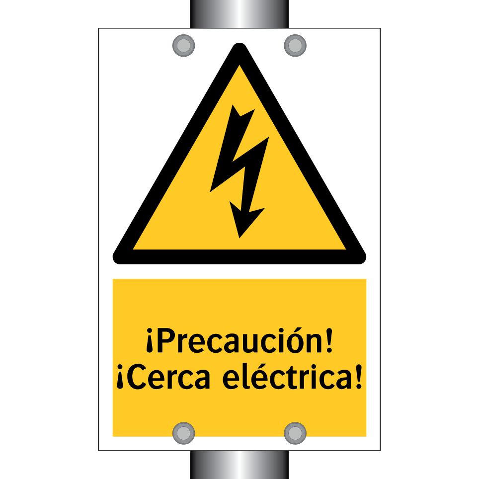 ¡Precaución! ¡Cerca eléctrica!