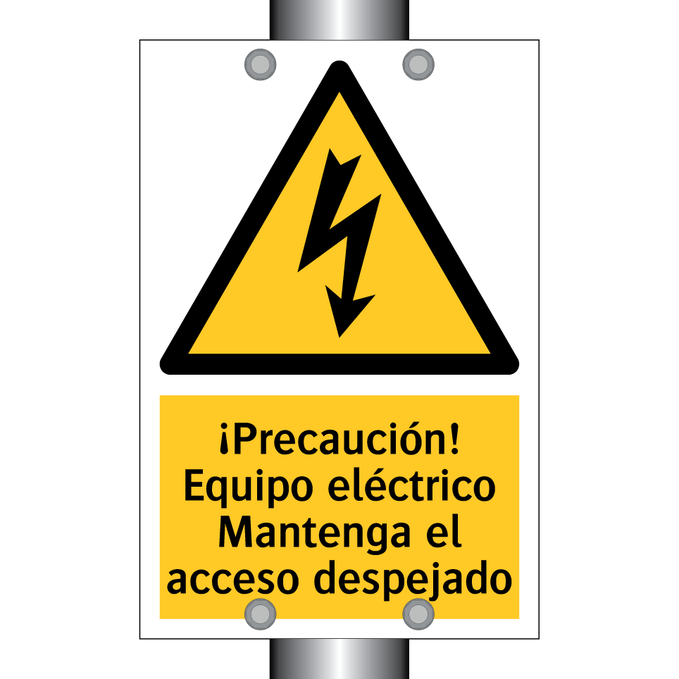 ¡Precaución! Equipo eléctrico Mantenga el acceso despejado
