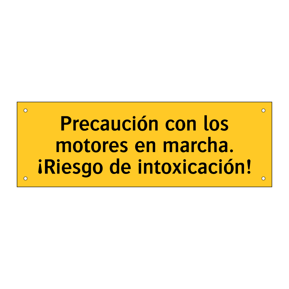 Precaución con los motores en marcha. ¡Riesgo de intoxicación!