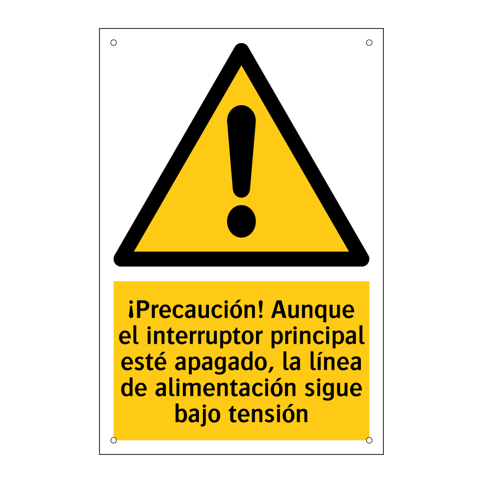 ¡Precaución! Aunque el interruptor principal esté apagado, la línea de alimentación sigue bajo tensión
