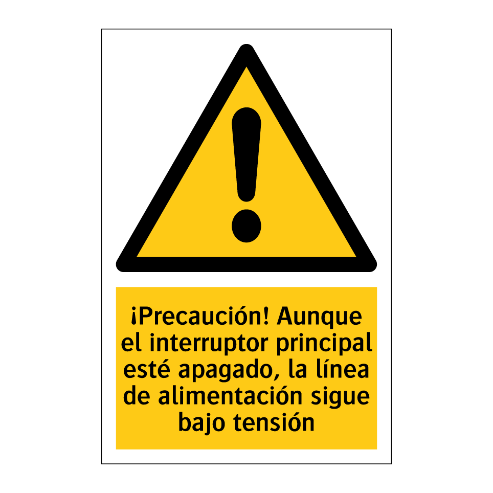 ¡Precaución! Aunque el interruptor principal esté apagado, la línea de alimentación sigue bajo tensión