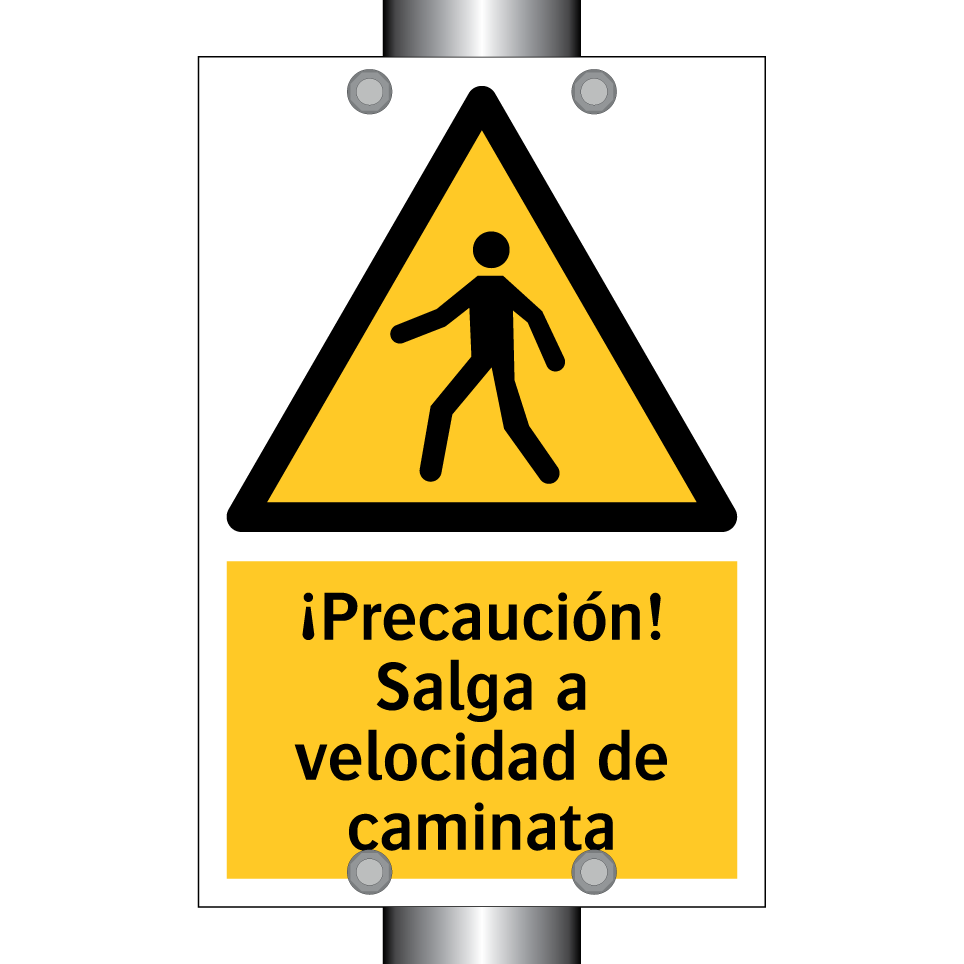 ¡Precaución! Salga a velocidad de caminata