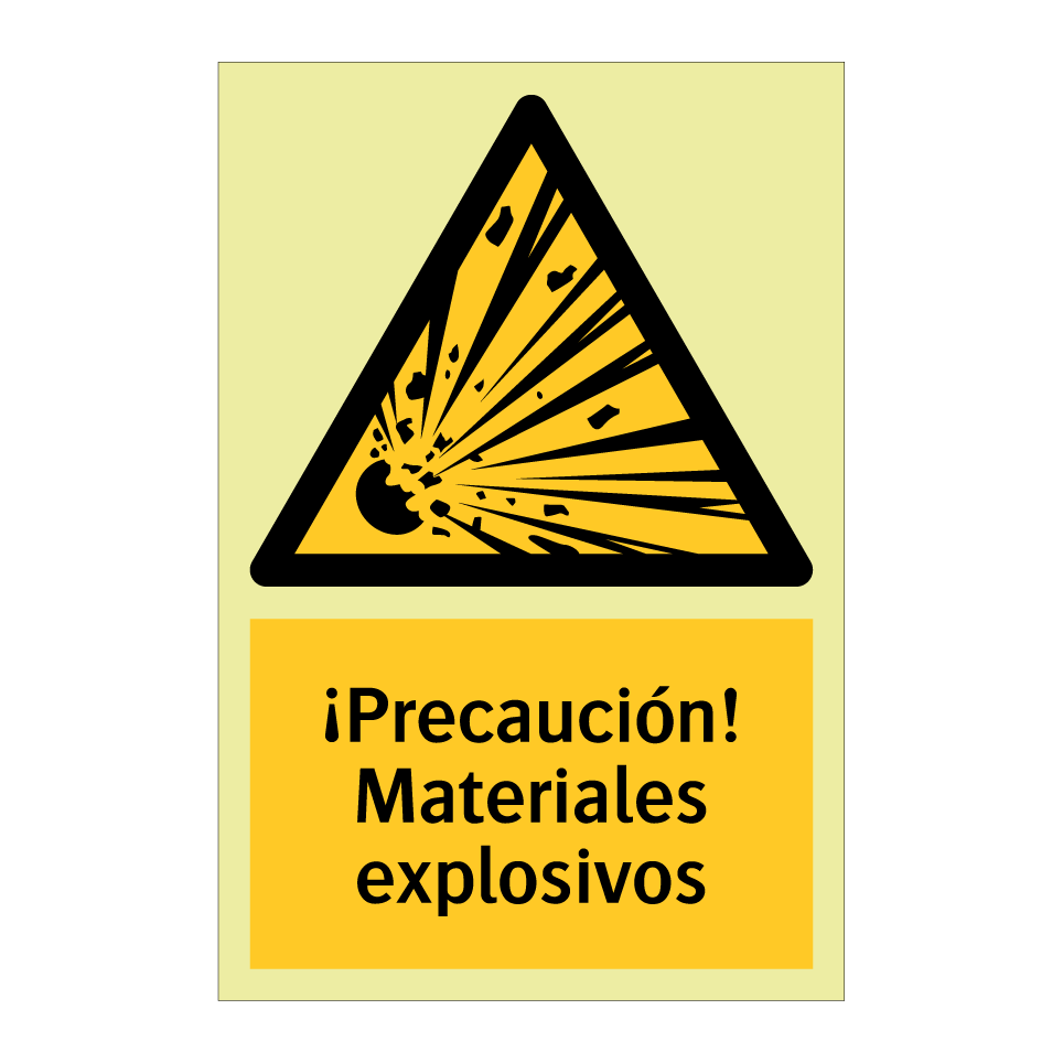 ¡Precaución! Materiales explosivos