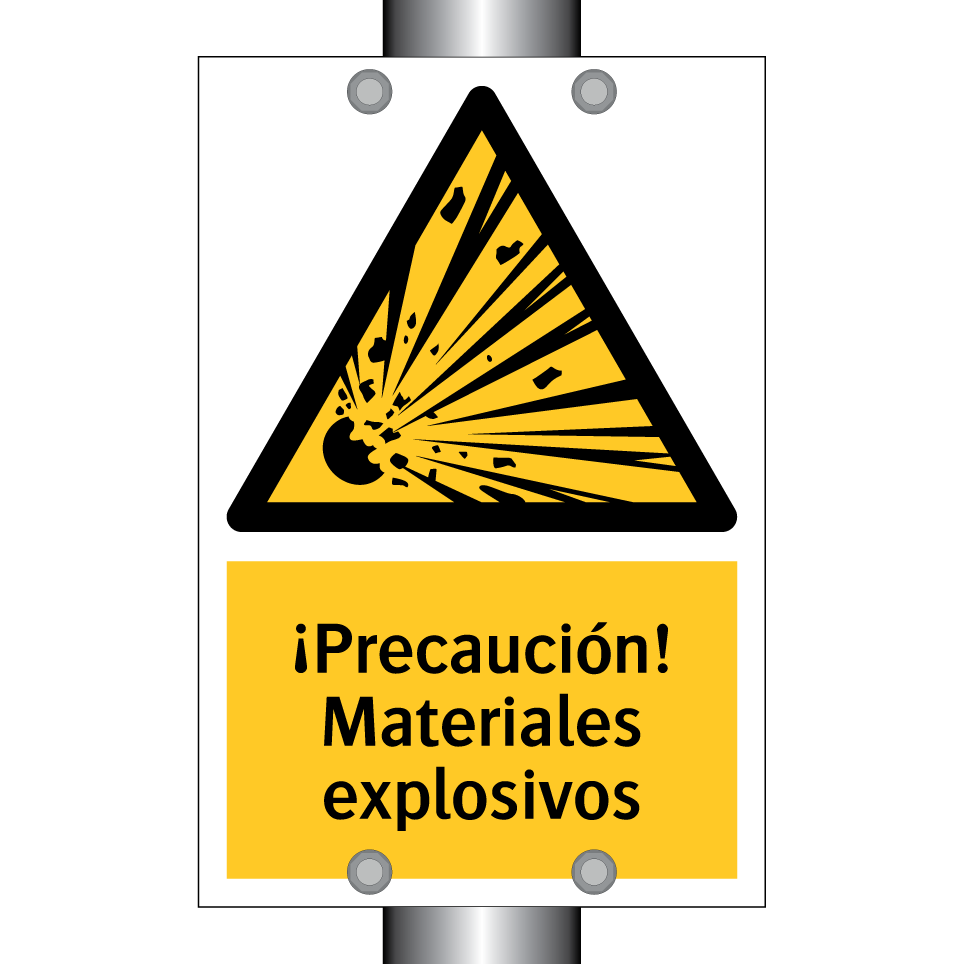 ¡Precaución! Materiales explosivos