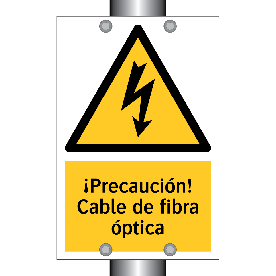 ¡Precaución! Cable de fibra óptica