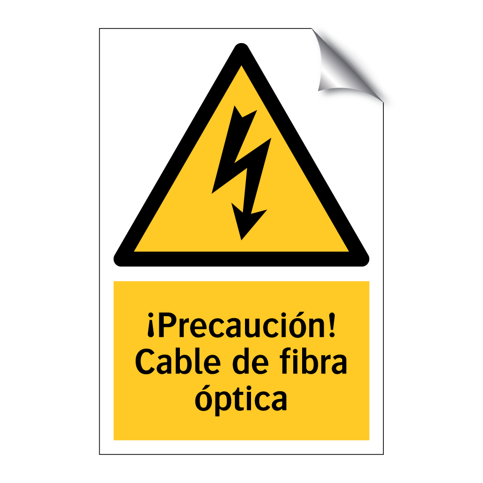 ¡Precaución! Cable de fibra óptica