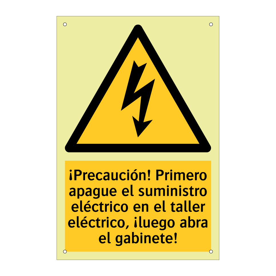 ¡Precaución! Primero apague el suministro eléctrico en el taller eléctrico, ¡luego abra el gabinete!