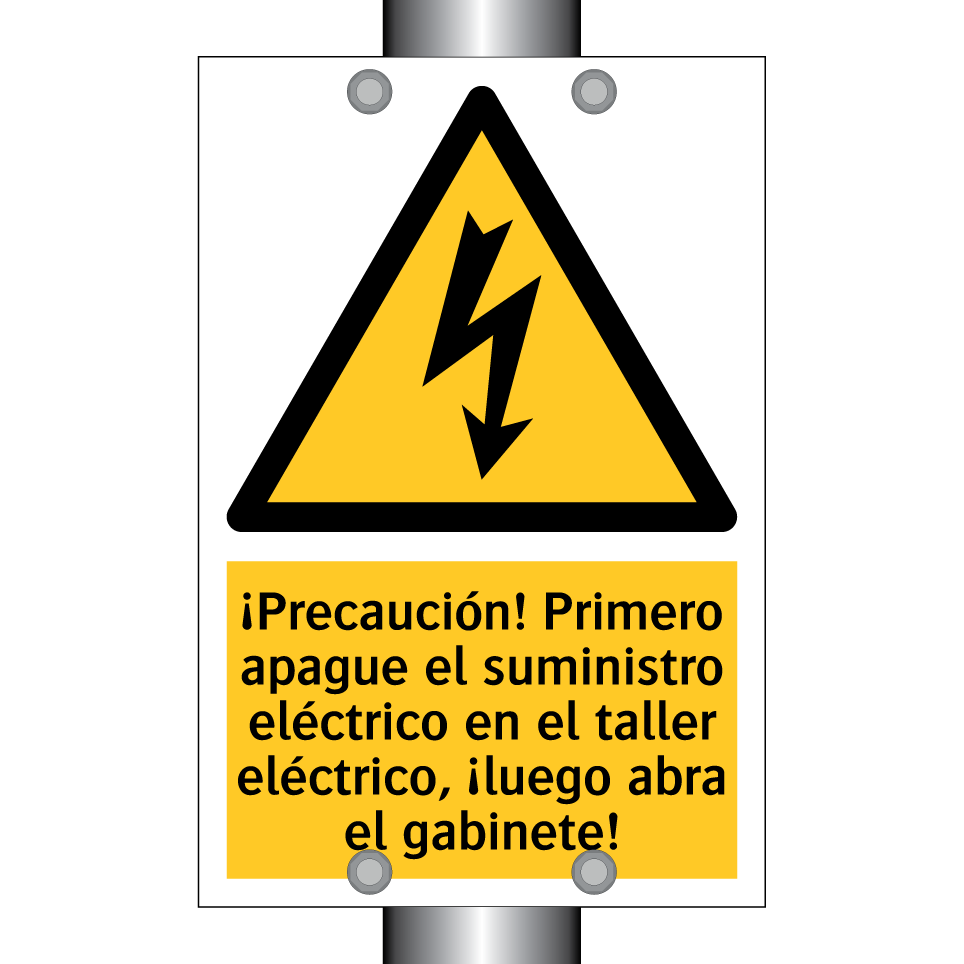 ¡Precaución! Primero apague el suministro eléctrico en el taller eléctrico, ¡luego abra el gabinete!