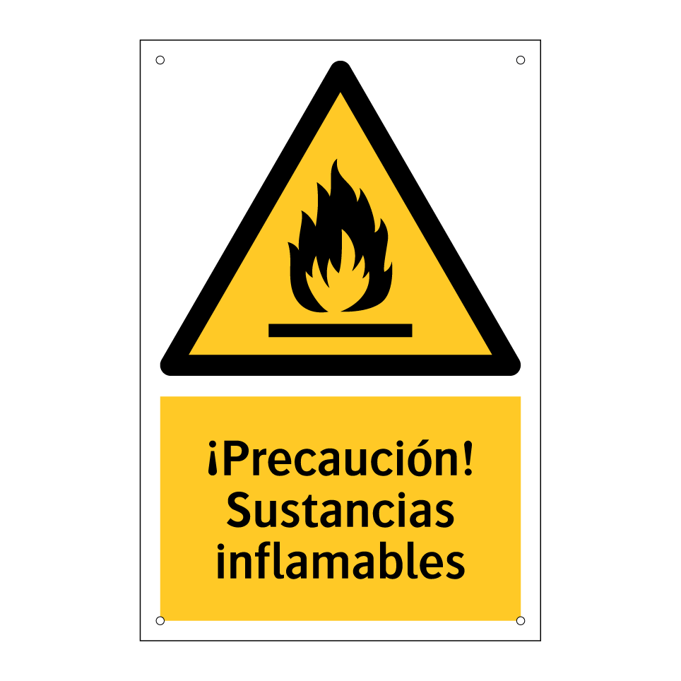 ¡Precaución! Sustancias inflamables
