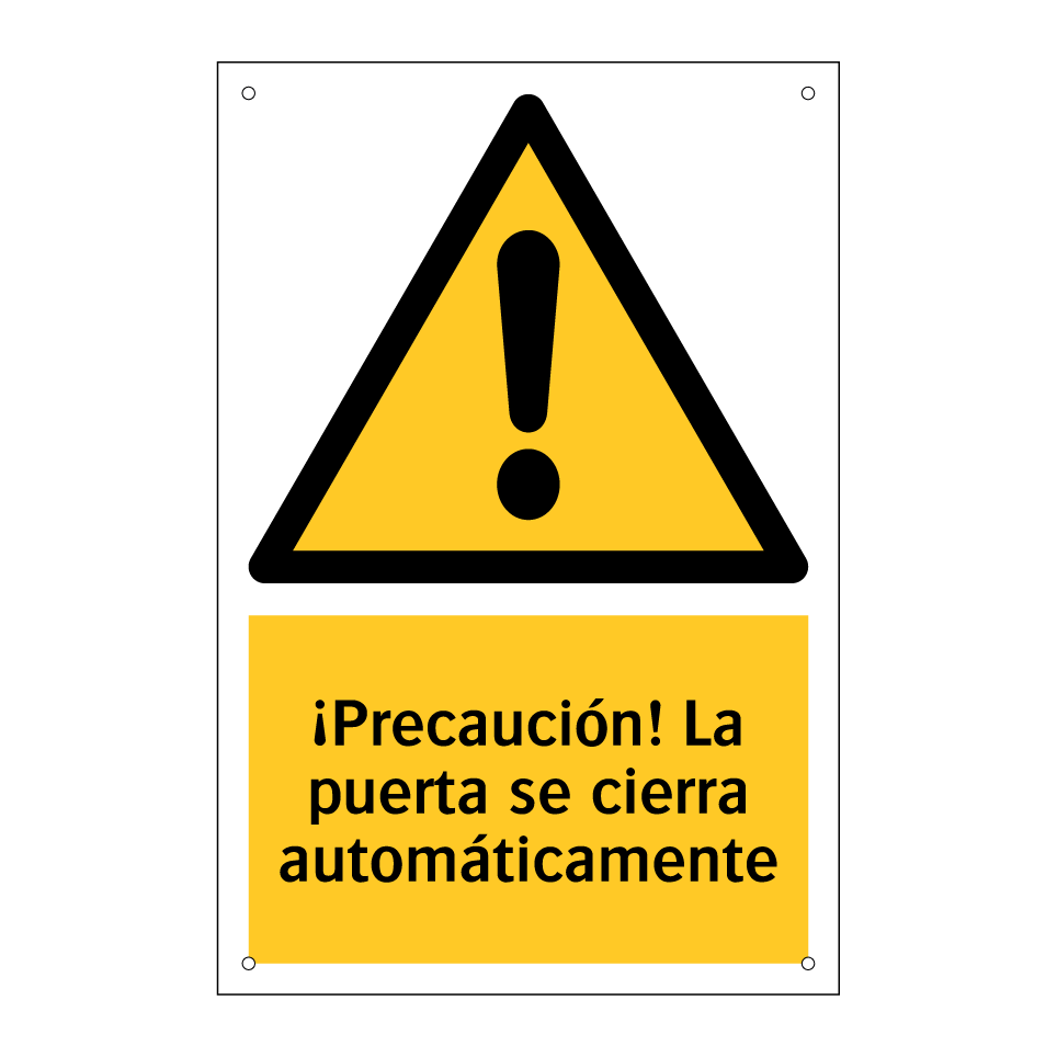¡Precaución! La puerta se cierra automáticamente