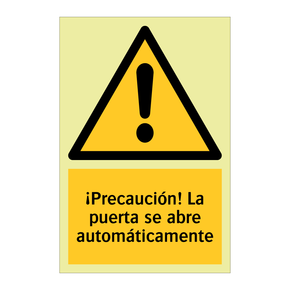 ¡Precaución! La puerta se abre automáticamente