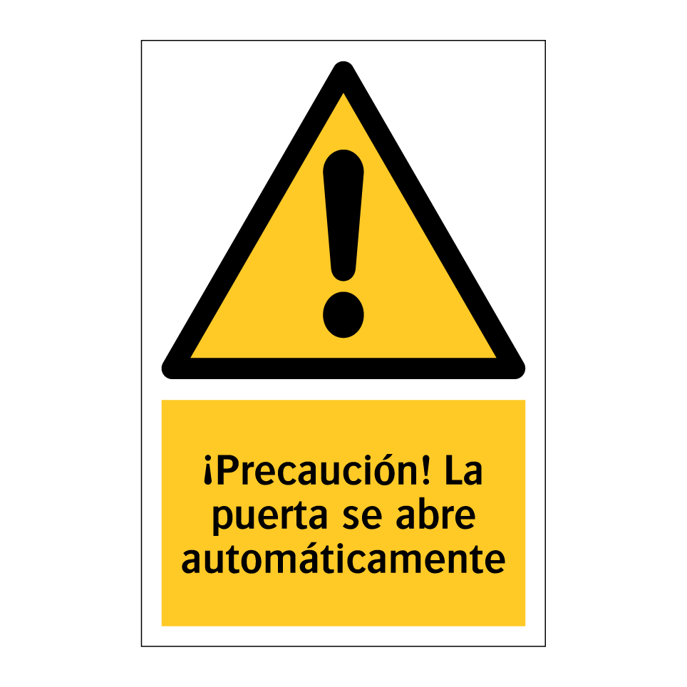 ¡Precaución! La puerta se abre automáticamente