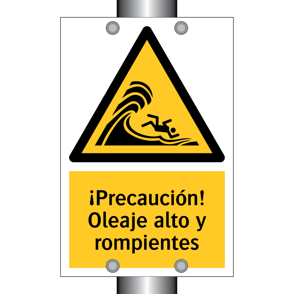 ¡Precaución! Oleaje alto y rompientes