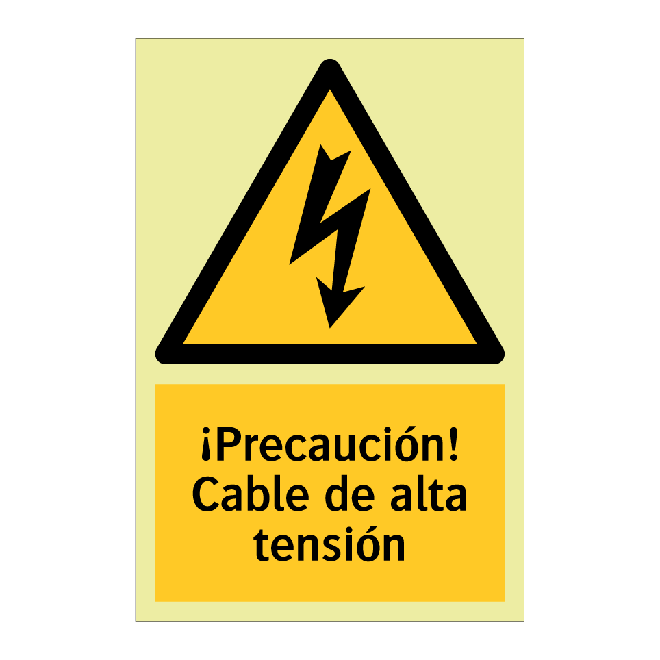 ¡Precaución! Cable de alta tensión