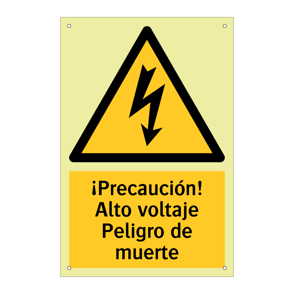 ¡Precaución! Alto voltaje Peligro de muerte