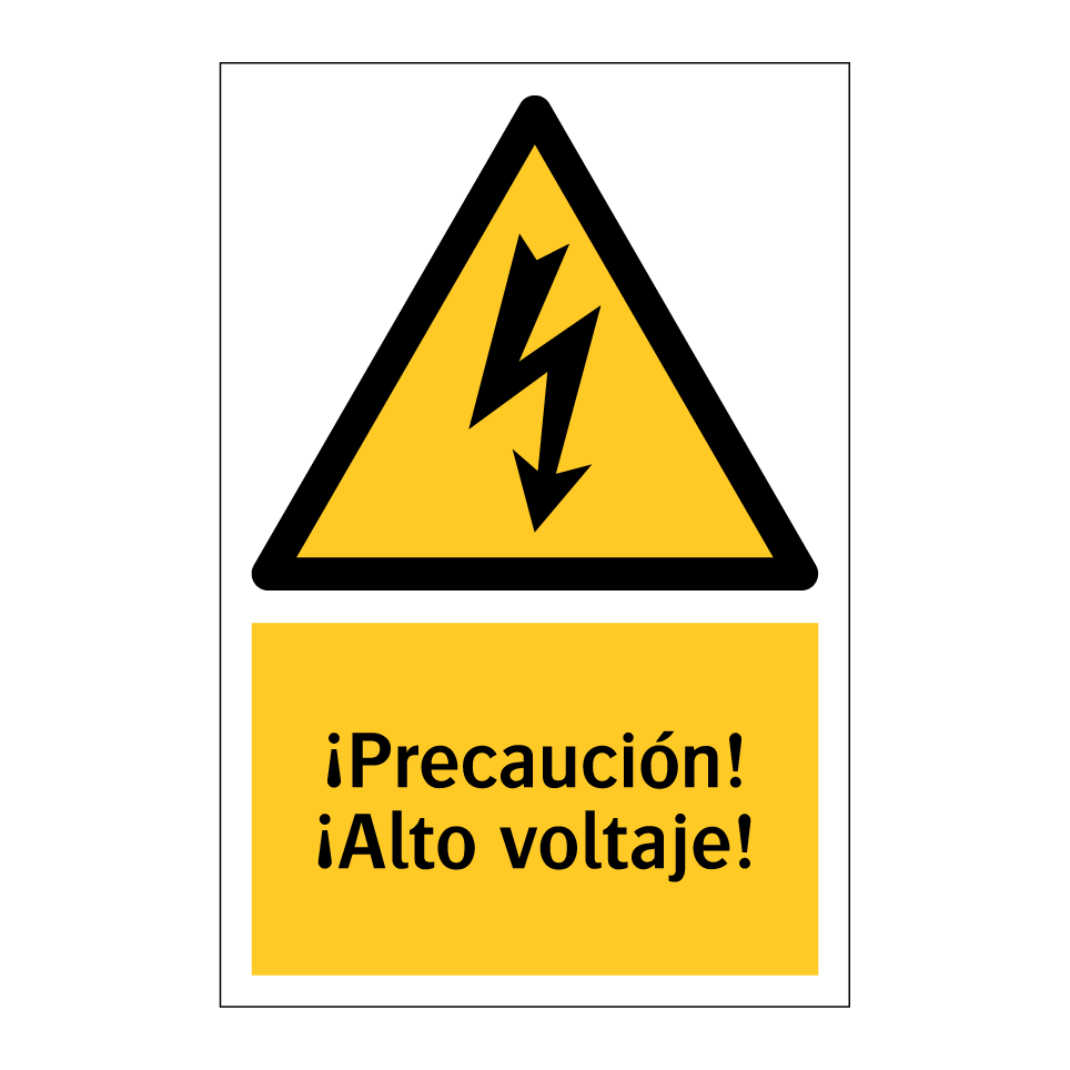 ¡Precaución! ¡Alto voltaje!