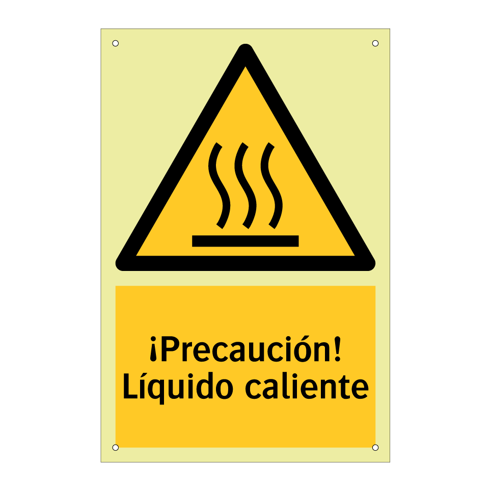 ¡Precaución! Líquido caliente