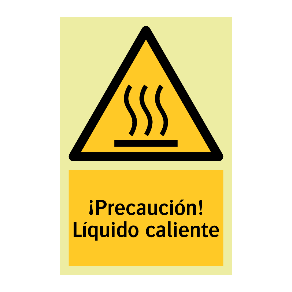 ¡Precaución! Líquido caliente