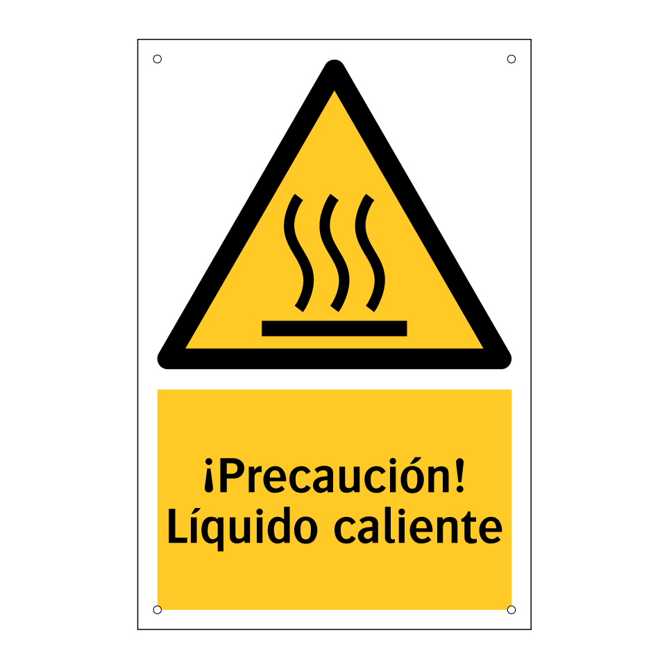 ¡Precaución! Líquido caliente