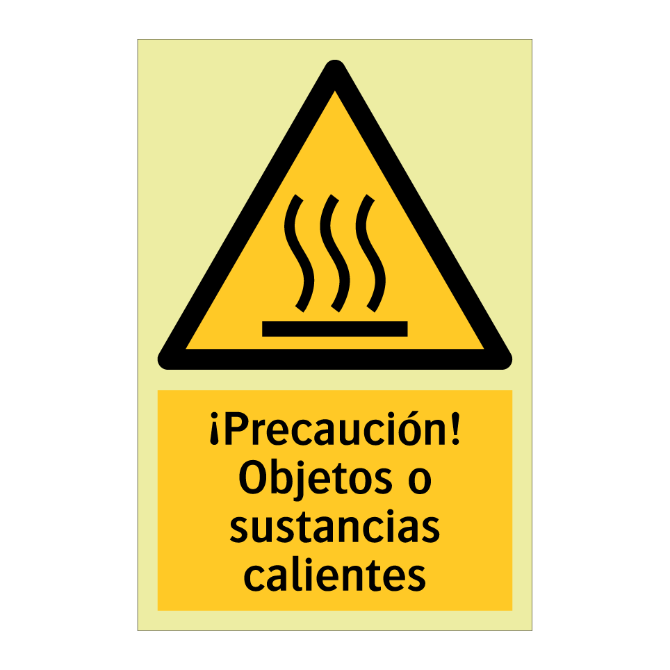 ¡Precaución! Objetos o sustancias calientes