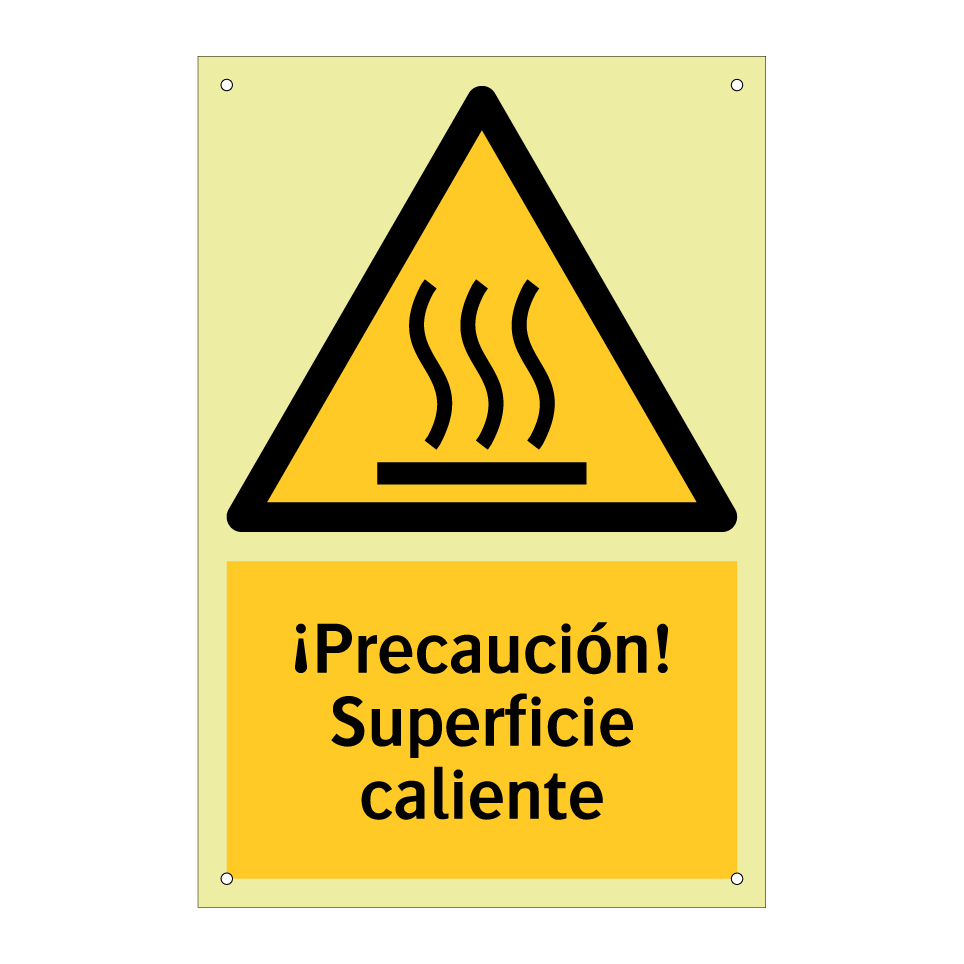 ¡Precaución! Superficie caliente