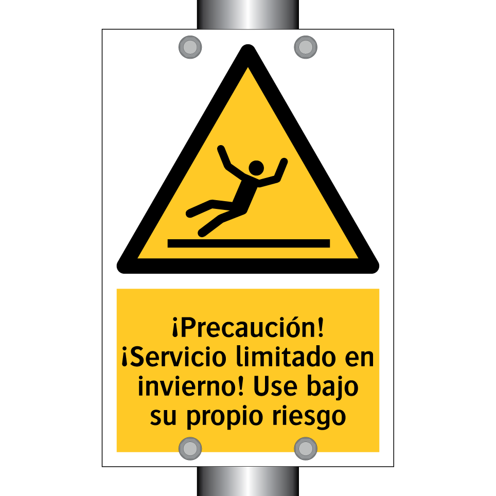¡Precaución! ¡Servicio limitado en invierno! Use bajo su propio riesgo
