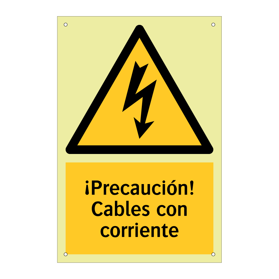 ¡Precaución! Cables con corriente