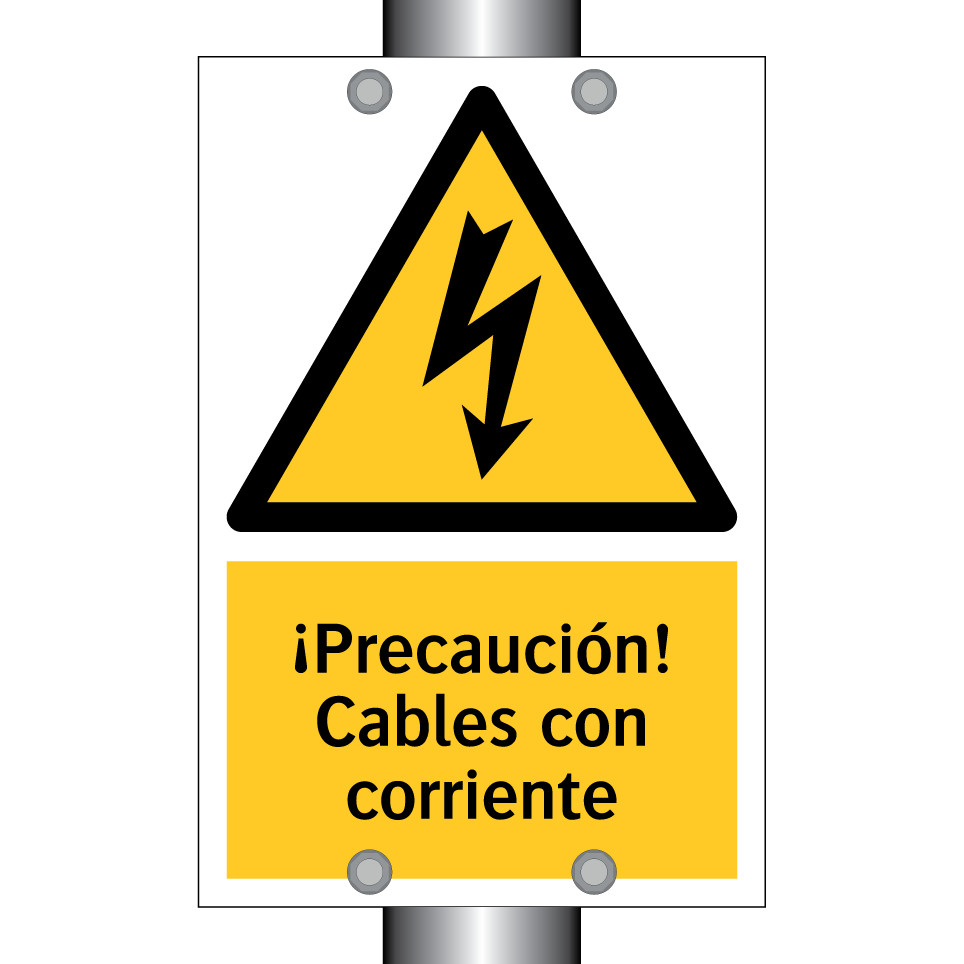 ¡Precaución! Cables con corriente