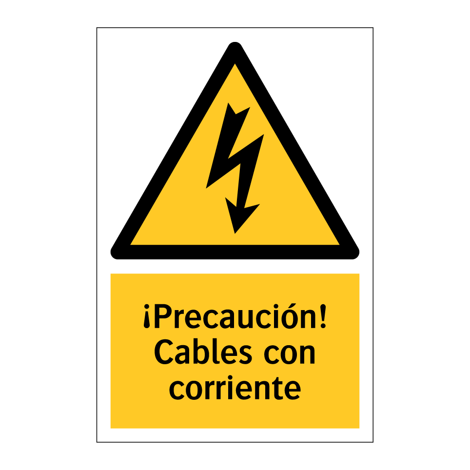 ¡Precaución! Cables con corriente