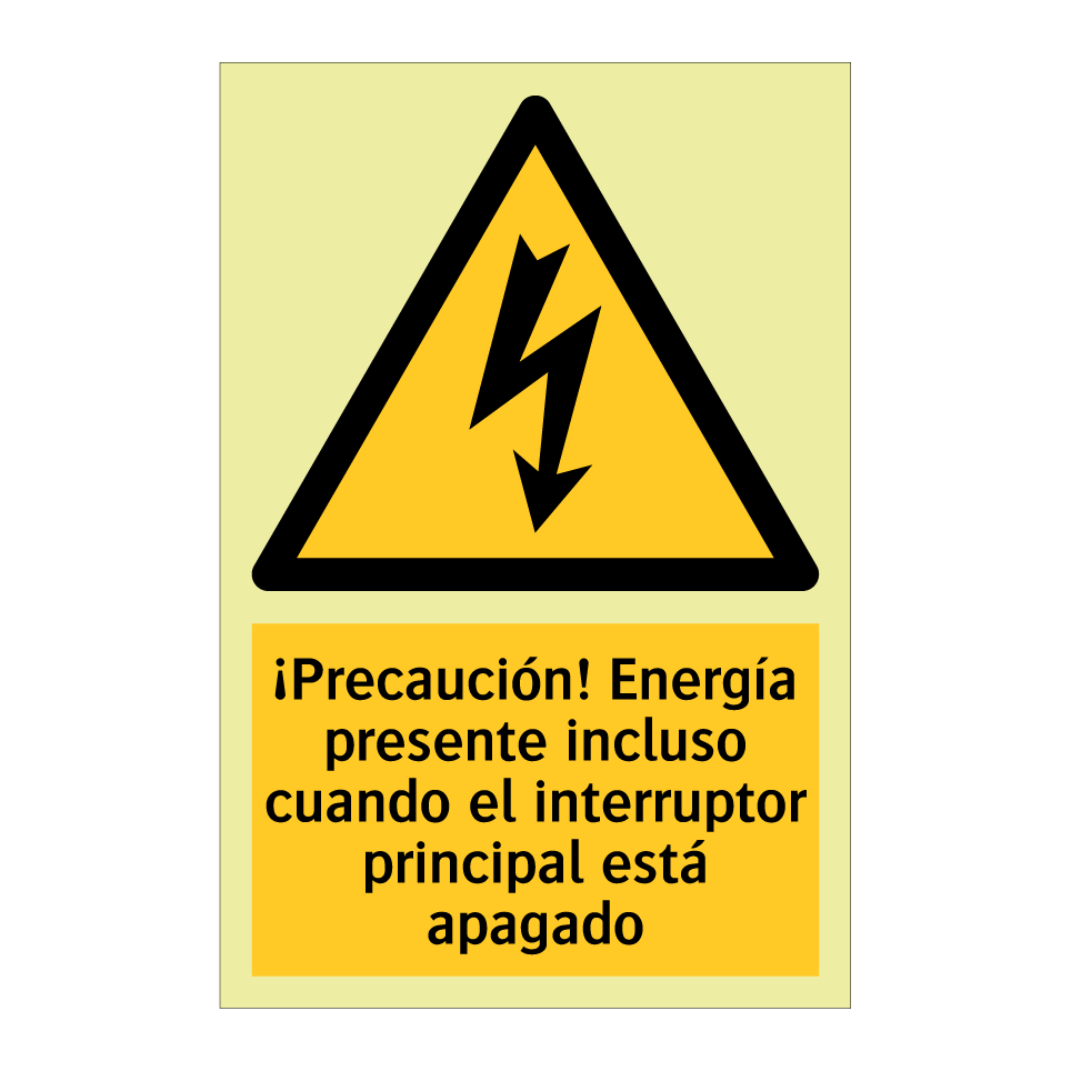 ¡Precaución! Energía presente incluso cuando el interruptor principal está apagado