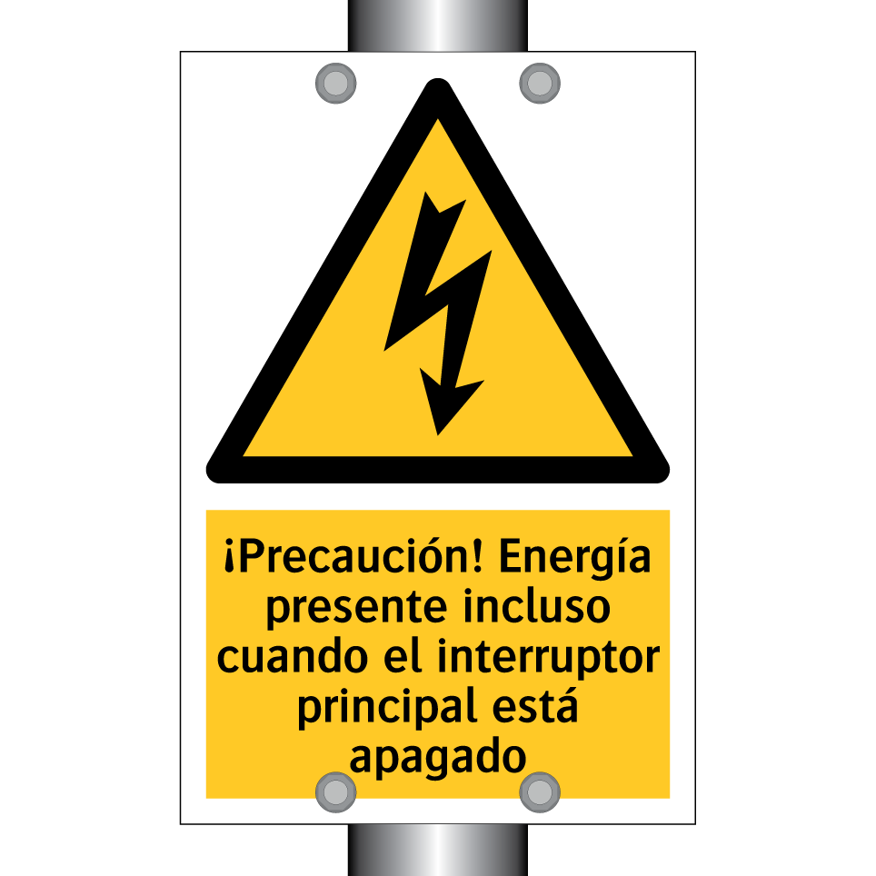 ¡Precaución! Energía presente incluso cuando el interruptor principal está apagado