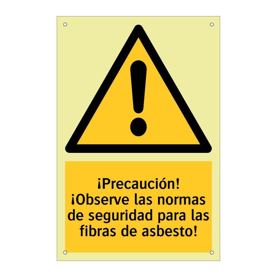 ¡Precaución! ¡Observe las normas de seguridad para las fibras de asbesto!
